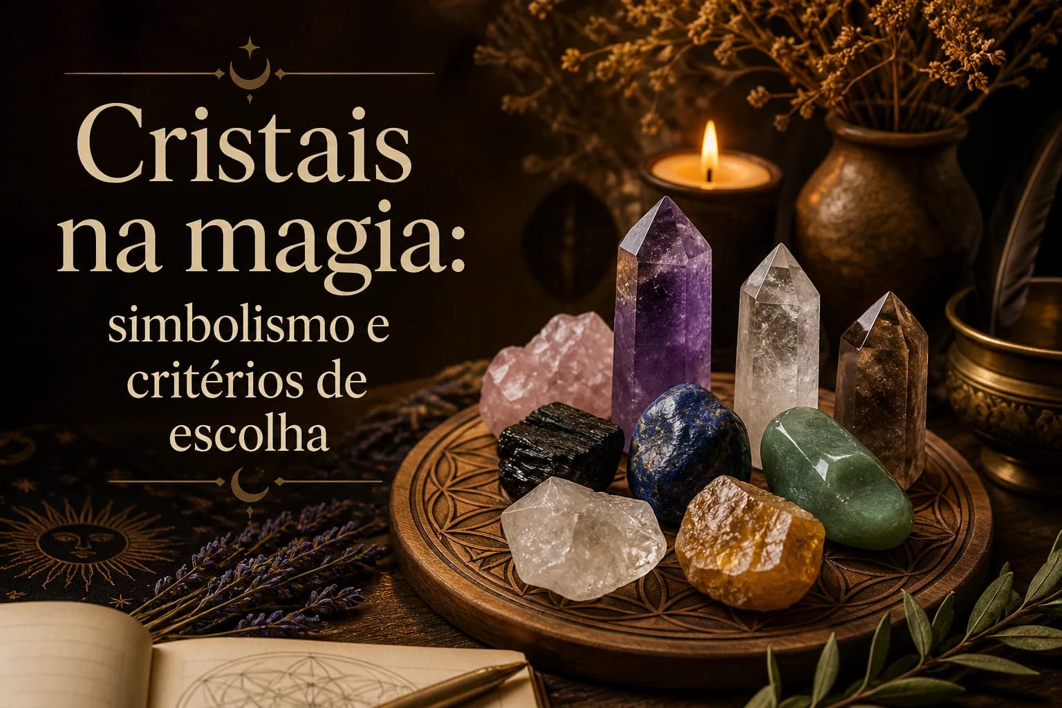 Ilustração de Cristais na magia: simbolismo e critérios de escolha