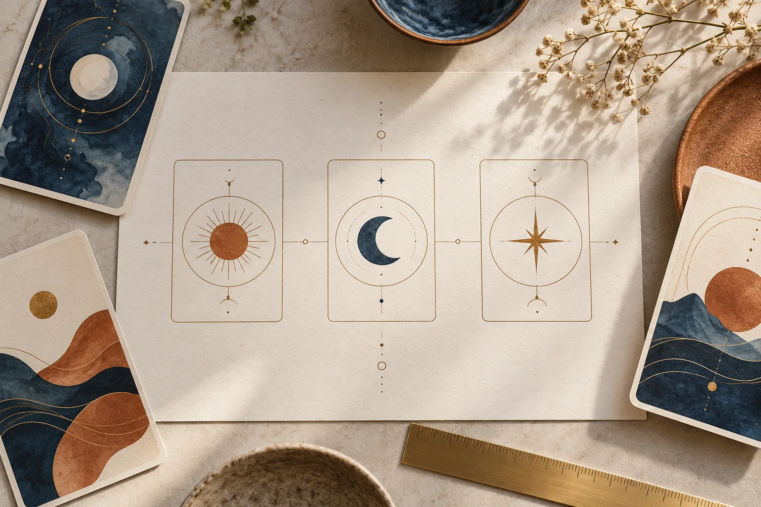 Ilustração de Antes de abrir as cartas: monte uma leitura que caiba na pergunta